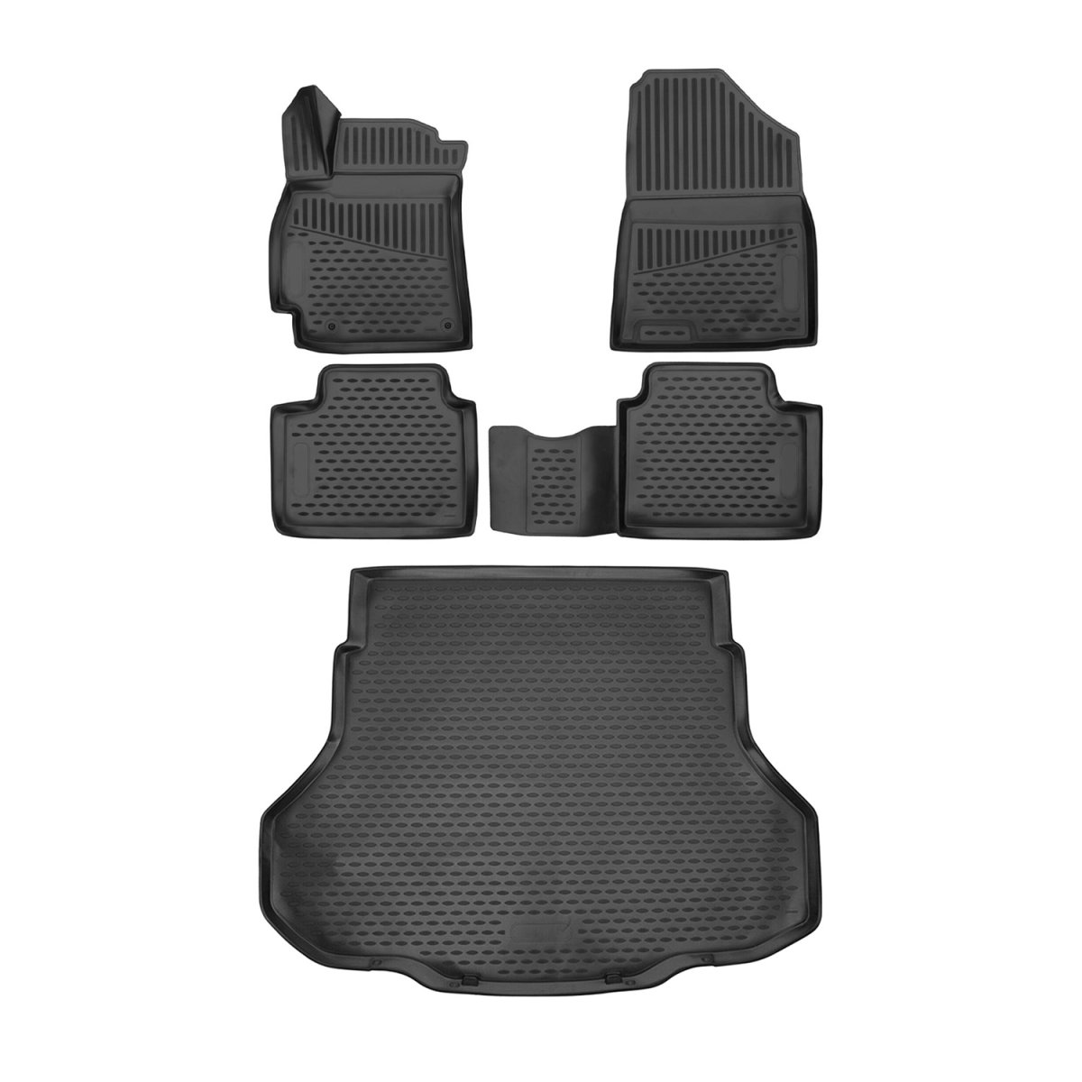 Hyundai Elantra 3D Floor-Trunk Mats - Omac - SD KIT - Black - 2021-2025